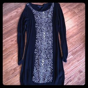 French Connection Black and White Sweater Dress